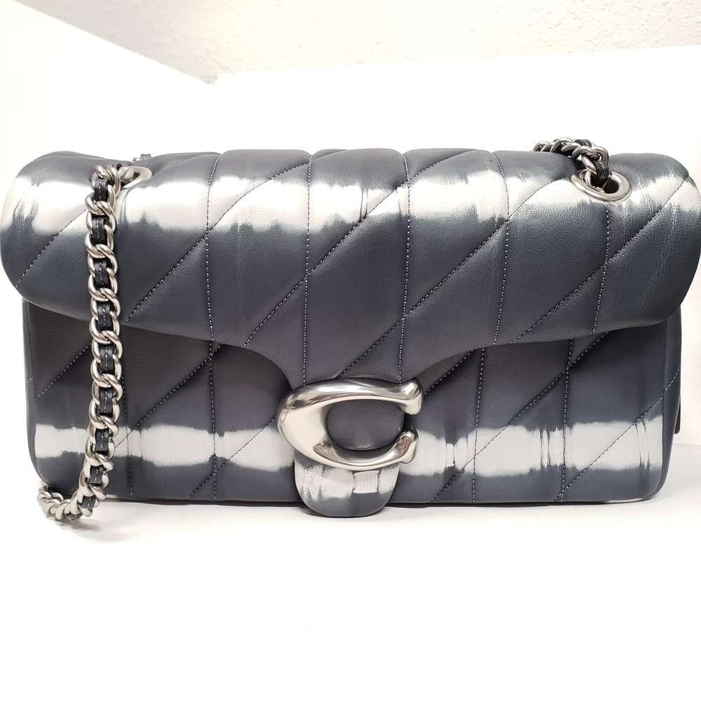 Coach Tabby 26 Tie Dye Metallic Gray Quilted Shoulder Bag - Picture 2 of 15